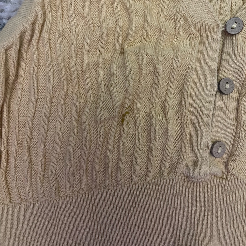 Free People Ribbed Button-Front Tank Top - Cream - Picture 4 of 4